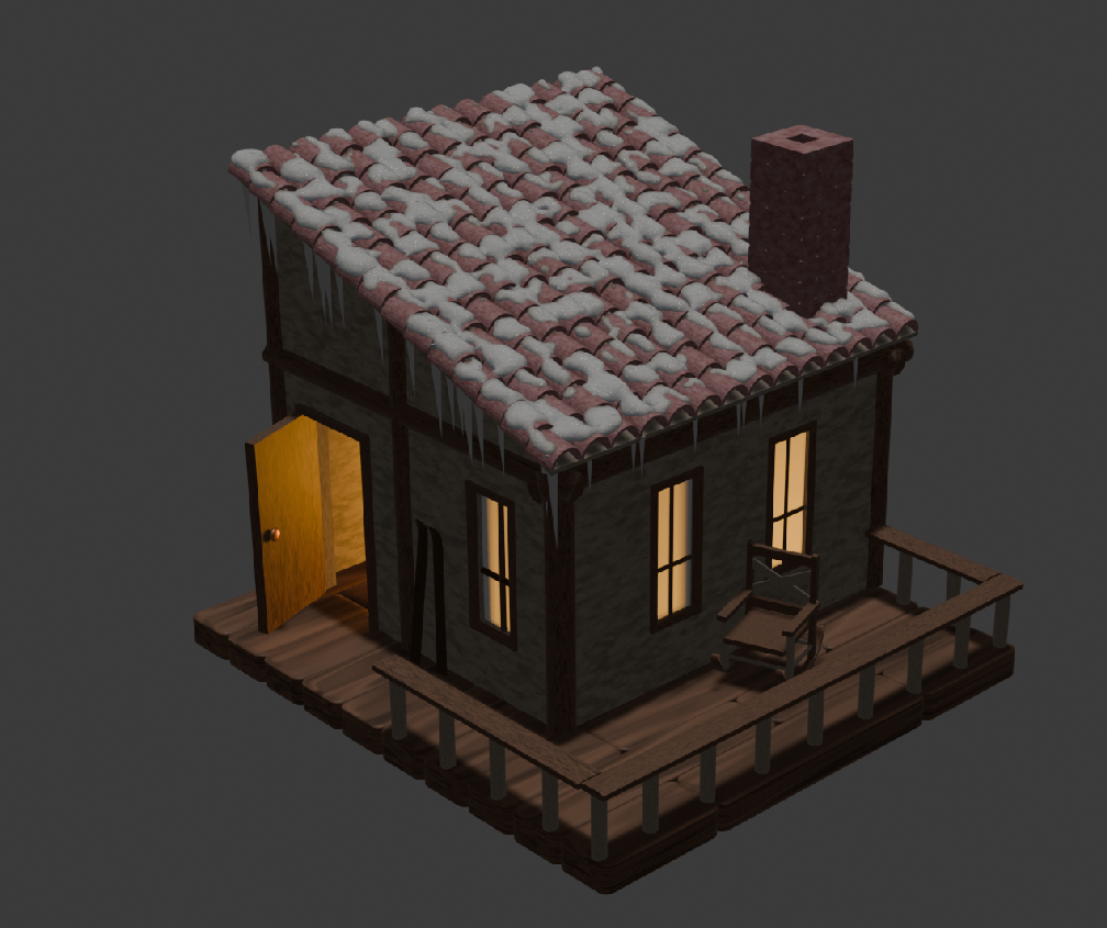 A Blender render of a Cabin